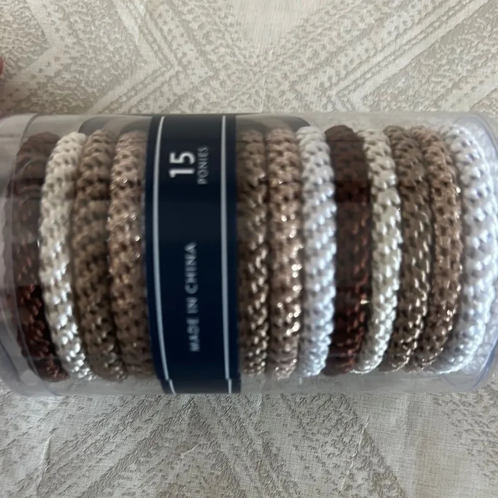 L. Erickson Grab & Go Pony Hair Ties Tube Light Gold Metallic Stocking Stuffer
